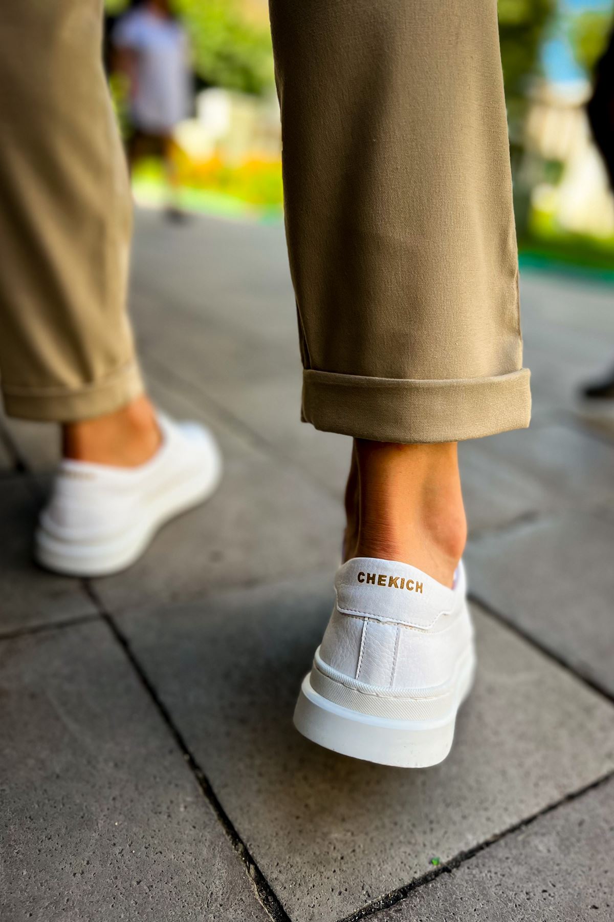 CH979 Santoni - CRT Spor Erkek Ayakkabı BEYAZ