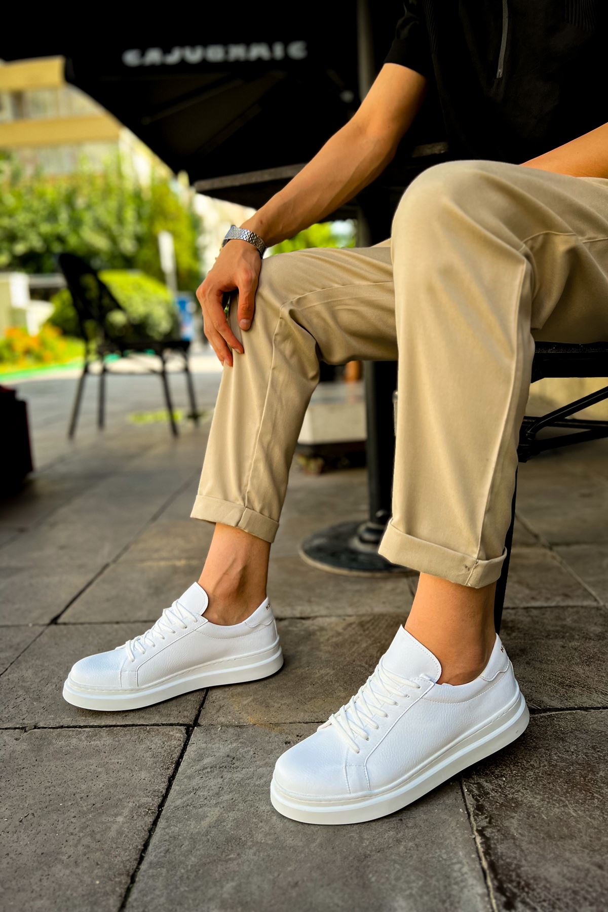 CH979 Santoni - CRT Spor Erkek Ayakkabı BEYAZ