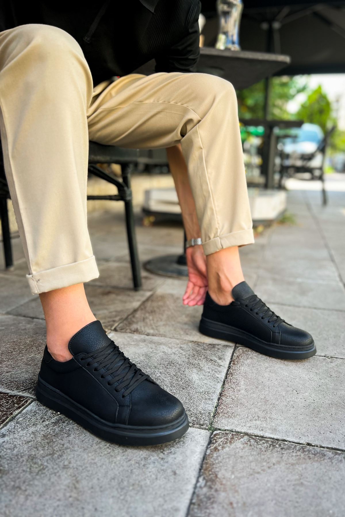 CH979 Santoni - CRT Spor Erkek Ayakkabı SIYAH