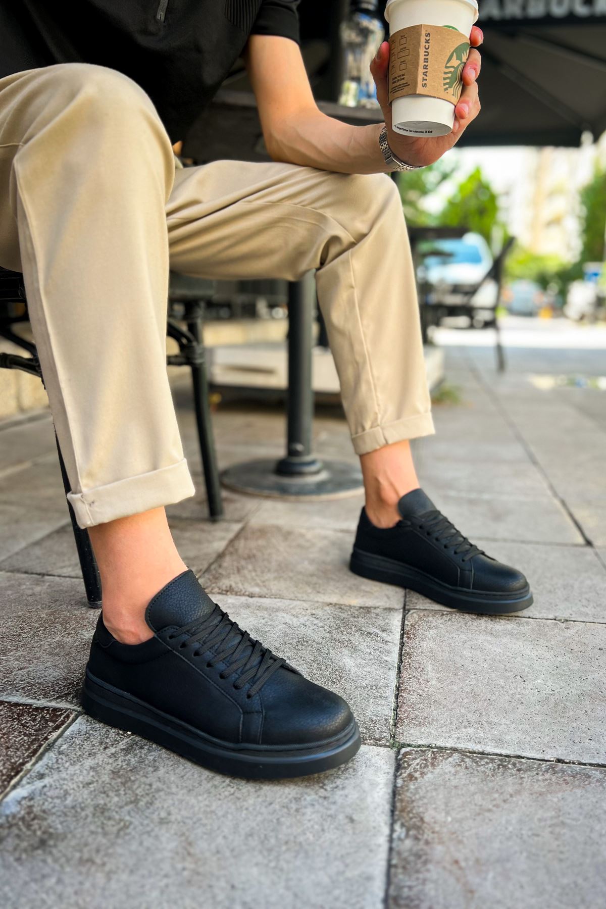 CH979 Santoni - CRT Spor Erkek Ayakkabı SIYAH