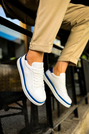 CH979 Santoni - GBT Spor Erkek Ayakkabı BEYAZ/MAVI