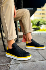 CH979 - Santoni GBT Spor Erkek Ayakkabı SIYAH/SARI